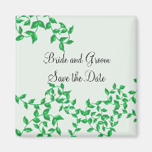 Green Vines Save the Date Refrigerator Magnets
