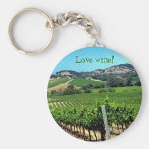 green vineyard photograph keychain