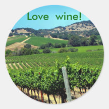 green vineyard photograph round stickers