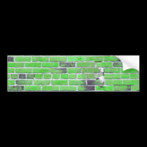 Green Vintage Brick Wall Texture bumper stickers