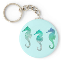 Green Watercolor Seahorses