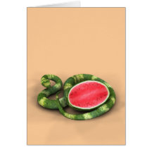 Green Watermelon Snake Cards