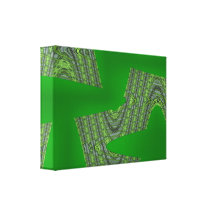 Green Wave Abstract Stretched Canvas Prints