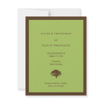 Green wedding announcement oak tree save the date