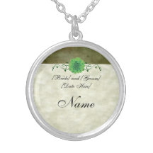 Green Wedding Custom Bridesmaid Gift Necklace