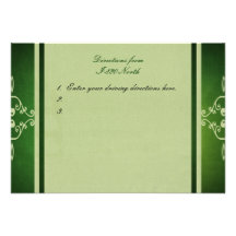 Green Wedding Custom Driving Directions Announcements