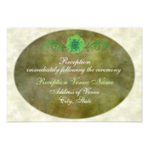 Green Wedding Custom Reception Cards