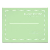 Green Wedding Response Card with Pearl Border invitations