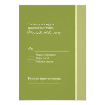 Green Wedding RSVP Custom Invitation
