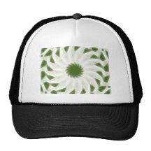 Green White Kaleidoscope Art 10 Hat