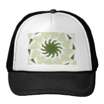 Green White Kaleidoscope Art 1 Mesh Hat