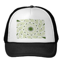 Green White Kaleidoscope Art 2 Hats