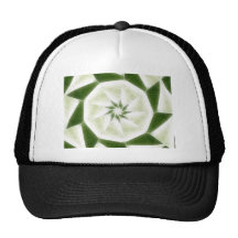 Green White Kaleidoscope Art 9 Trucker Hats