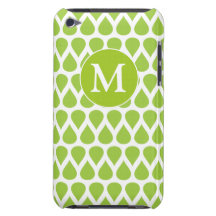 Green White Monogram Pattern iPod Touch Case-Mate Case