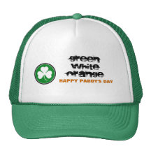 GREEN WHITE ORANGE HAT