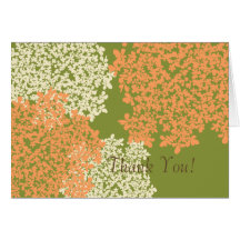 Green & White Queen Anne's Lace Thank You Greeting Cards