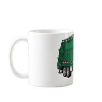 Green White Smiling Garbage Truck Cartoon Mugs