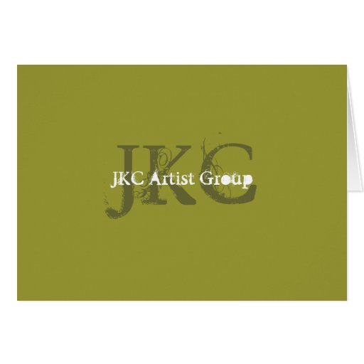 Green White Three Monogram Business Logo Notecards