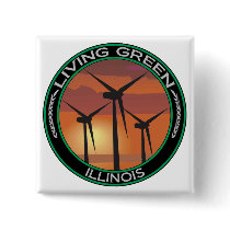 Green Wind Illinois Pinback Button