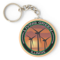 Green Wind Illinois Keychains
