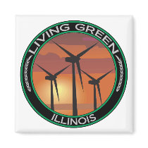 Green Wind Illinois Magnets