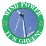 Green Wind Round Sticker