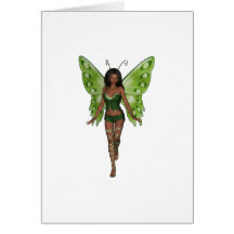 Green Wing Lady Faerie 2 - 3D Fairy - Card