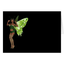 Green Wing Lady Faerie 3 - 3D Fairy - Cards
