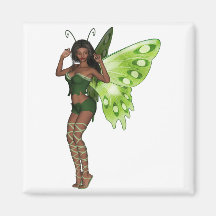 Green Wing Lady Faerie 3 - 3D Fairy - Magnets