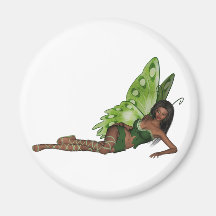 Green Wing Lady Faerie 4 - 3D Fairy - Fridge Magnets