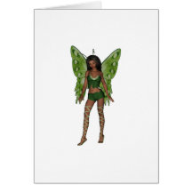 Green Wing Lady Faerie 5 - 3D Fairy - Greeting Cards
