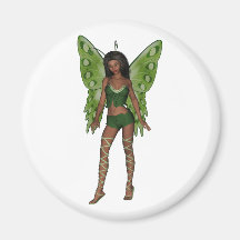 Green Wing Lady Faerie 5 - 3D Fairy - Magnet