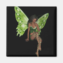 Green Wing Lady Faerie 6 - 3D Fairy - Refrigerator Magnets