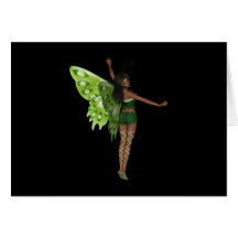 Green Wing Lady Faerie 8 - 3D Fairy - Greeting Cards