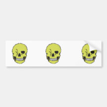 green winking skull bumper sticker