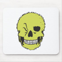 green winking skull mousepads