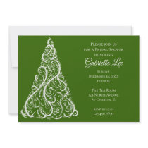 Green Winter Bridal Shower Invitation