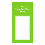 Green with white area and text. photo cards