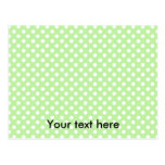 Green with white polka dots postcard