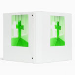 Green wooden cross photograph image church vinyl binder