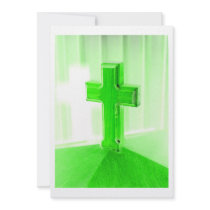 Green wooden cross photograph image church