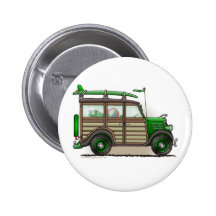 Green Woody Wagon Car Pins