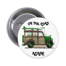 Green Woody Wagon Car Pins