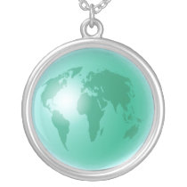 Green World Globe Necklace