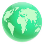 Green World Globe Sticker