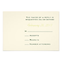 Green Wreath Monogrammed Wedding Reply Cards Invite