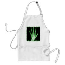 Green X-ray Skeleton Hand Apron