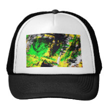Green Yellow Abstract Design Hat