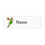 Green yellow basketball player return address labels