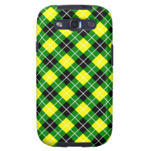 Green,Yellow, Black and White Argyle Galaxy S3 Case